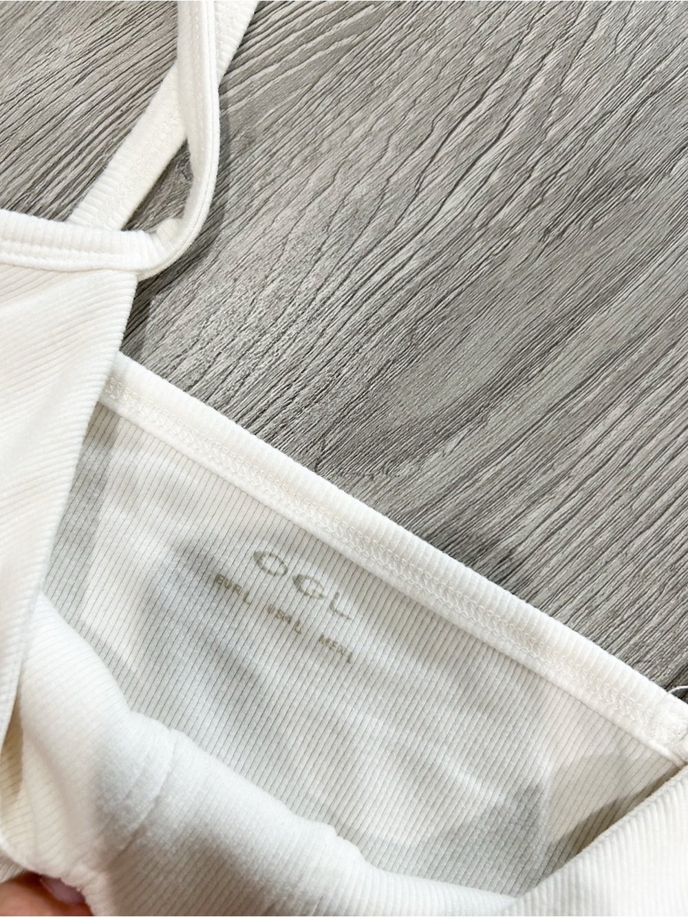 OGL White Ribbed Button-Front Crop Tank - Picture 5 of 6